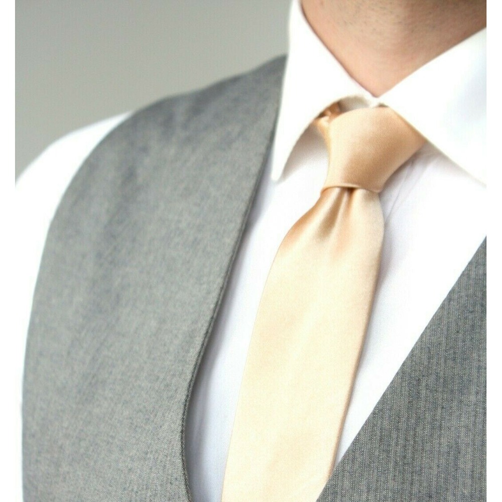 Men's Necktie Tie Skinny Necktie Reach Tan Slim tie 2W 58L